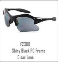F2308 Shiny Black PC Frame Clear Lens